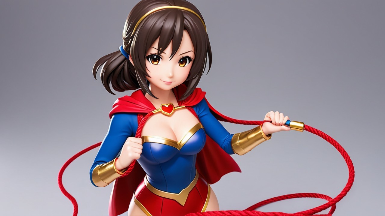 Stylized Female Superhero in Vibrant Costume