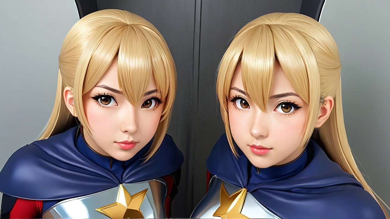 Animated Superheroes with Blonde Hair and Star Emblems