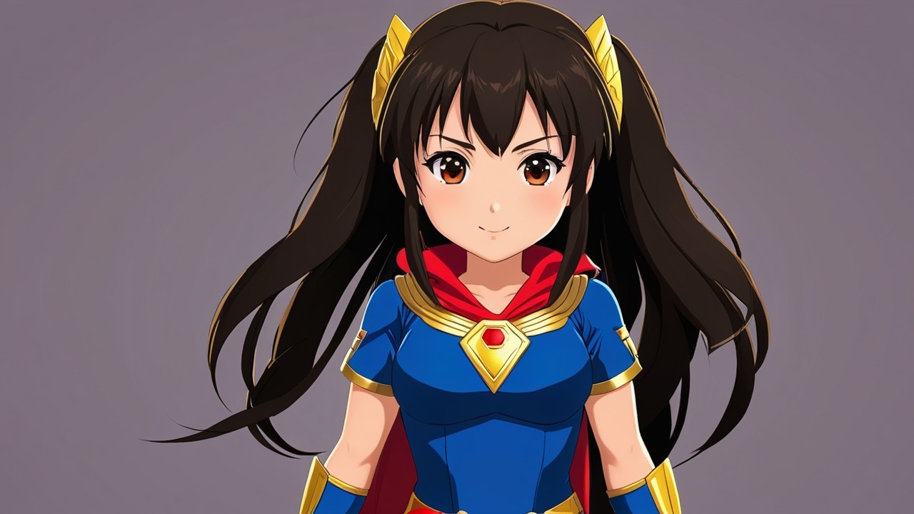 Anime Character with Dark Hair in Vibrant Costume