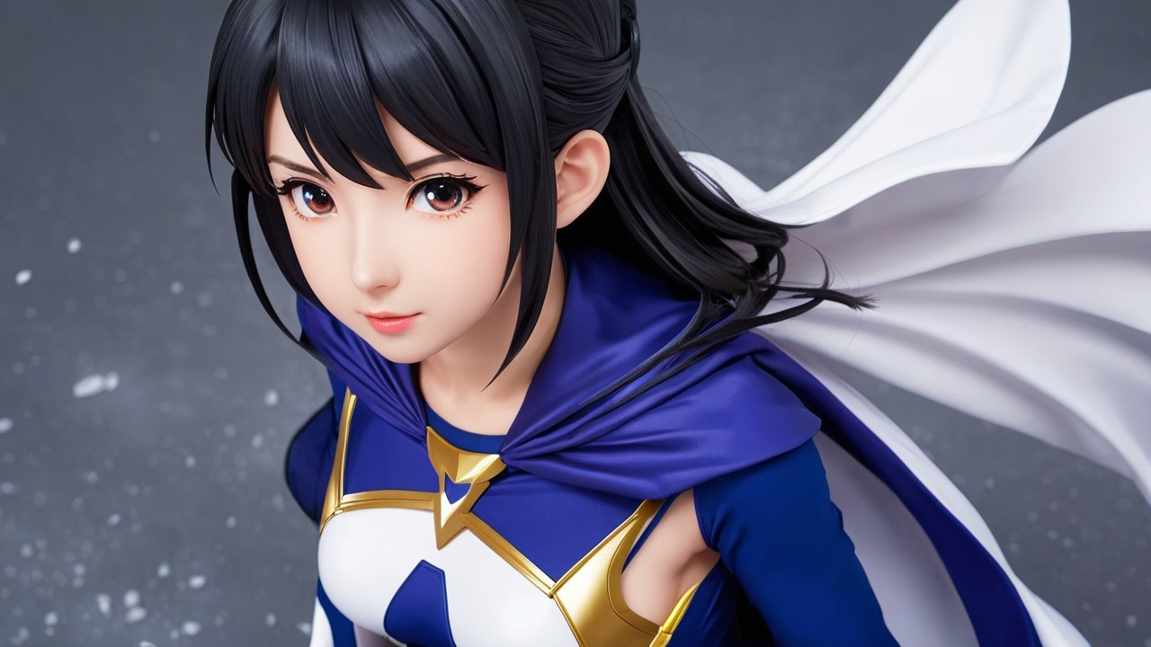 Figurine of a Young Girl in Superhero Costume