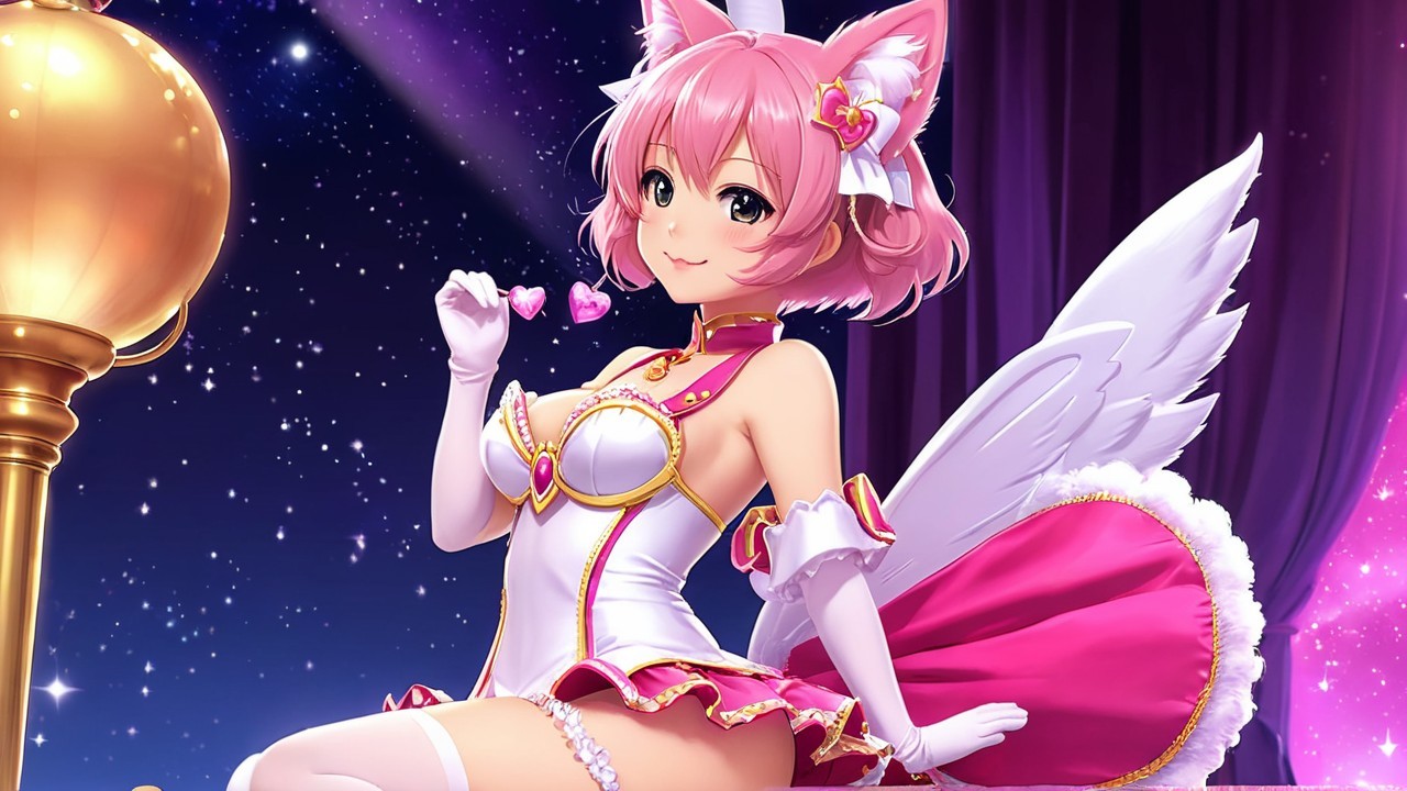Vibrant Anime Character with Pink Hair and Wings