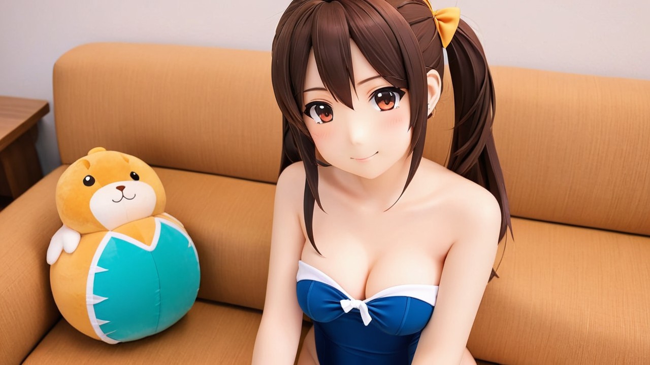 Character with Brown Pigtails in Cozy Setting