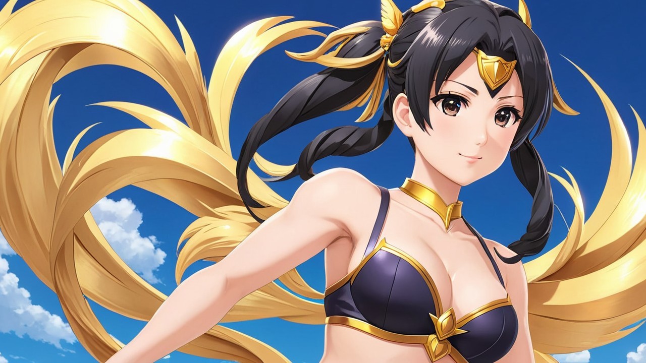 Confident Anime Character with Black Hair and Stylish Outfit