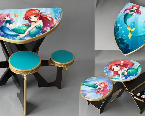 Whimsical Mermaid-Themed Table Set with Marine Decor