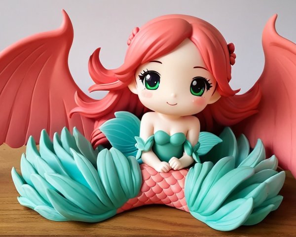 Charming Mermaid Figurine with Vibrant Colors and Details