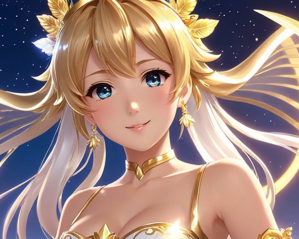 Character with Blonde Hair and Celestial Wings