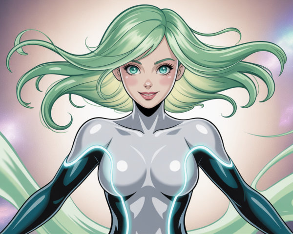 Digital Painting of a Superheroine in Anime Style