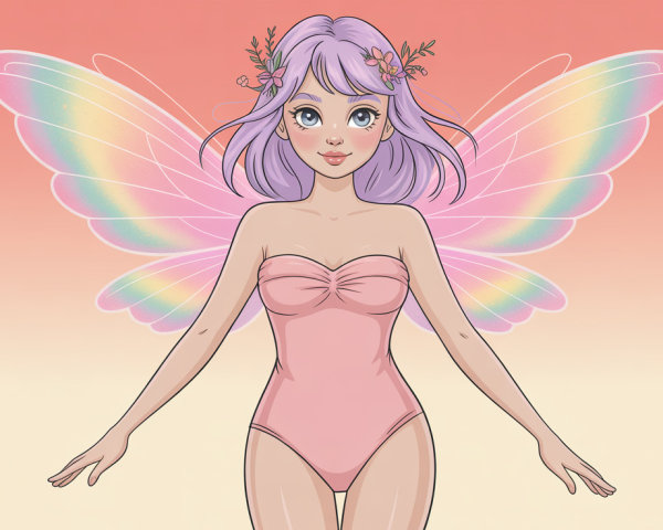 Vibrant Vector Illustration of a Pixie Anime Fairy