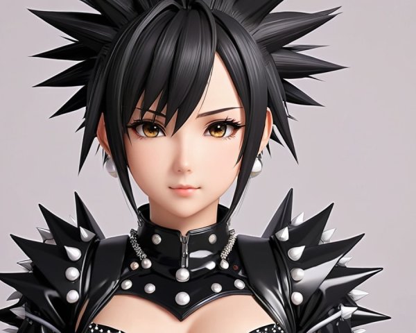 Stylized Female Character with Punk-Inspired Aesthetic