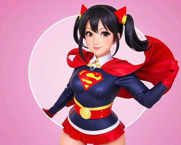 Vibrant Female Superhero Character Design in Classic Style