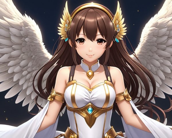 Celestial Character with Wings and Elegant Armor