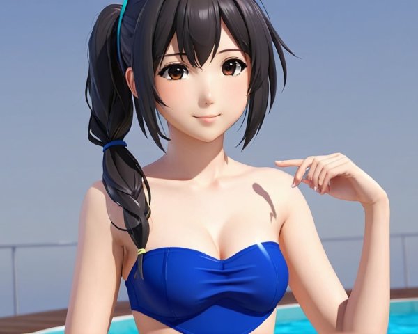 Animated Character by Swimming Pool in Summer Vibe