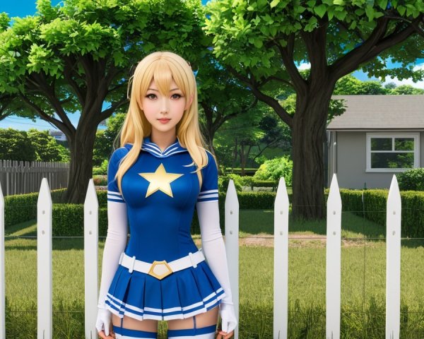 Young Woman in Superhero Costume by Charming House