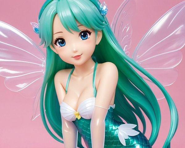 Mermaid-Inspired Figurine with Ethereal Features