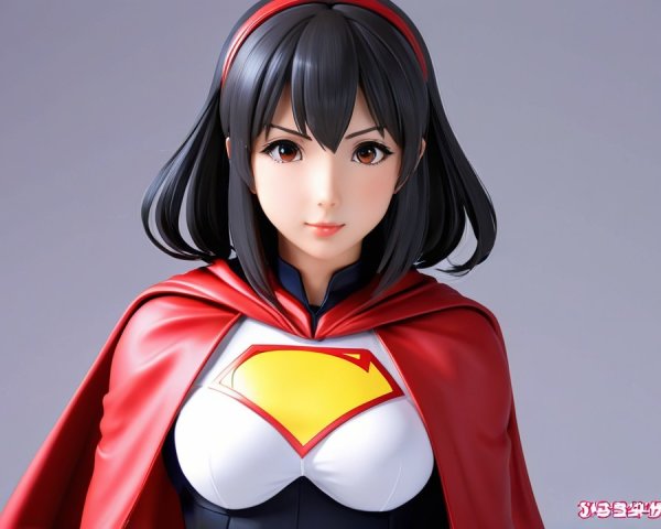 Female Superhero Character in Vibrant Outfit