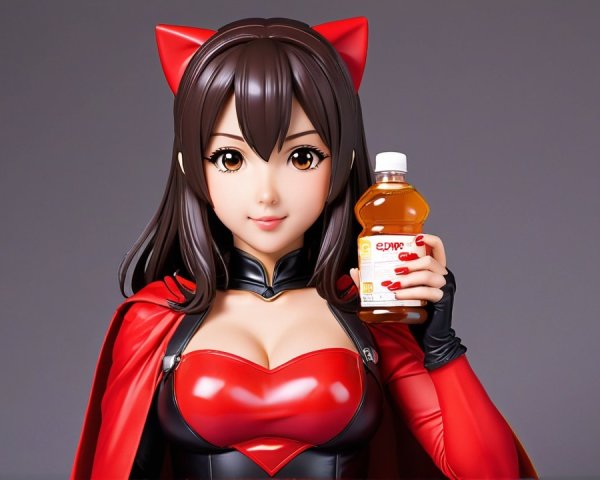 Lifelike anime figurine of a young woman with accessories