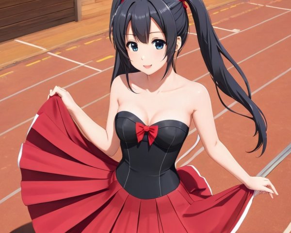 Anime Character in Stylish Outfit on Sports Track