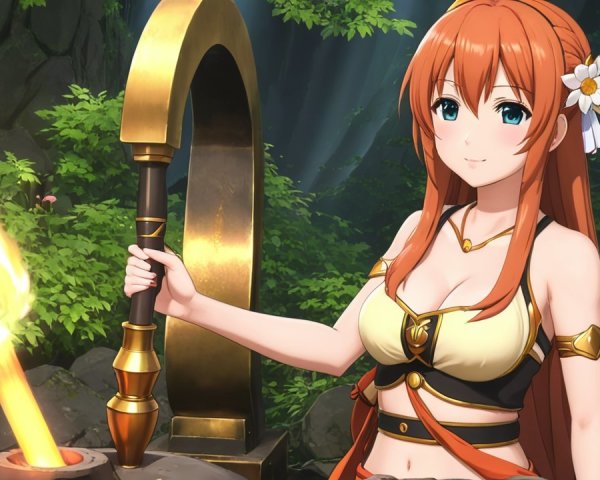 Character with Orange Hair by Glowing Forge in Forest