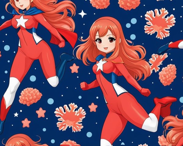 Animated Character in Red Superhero Costume Design