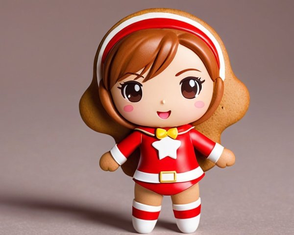 Stylized Cheerful Figure in Vibrant Red Outfit