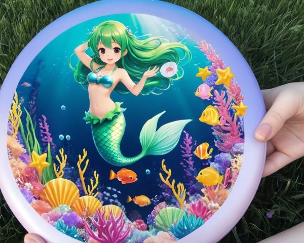 Vibrant Cartoon Illustration of a Mermaid Underwater