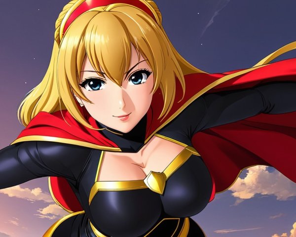 Confident Anime Character in Dynamic Pose at Dusk