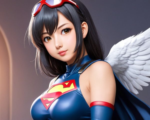Stylized Character with Superhero and Angelic Traits