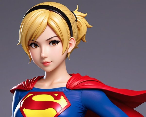 Animated superhero character in vibrant blue costume