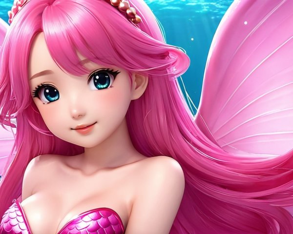 Vibrant Female Character with Pink Hair and Wings
