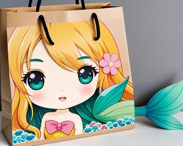 Whimsical Mermaid Gift Bag with Vibrant Colors