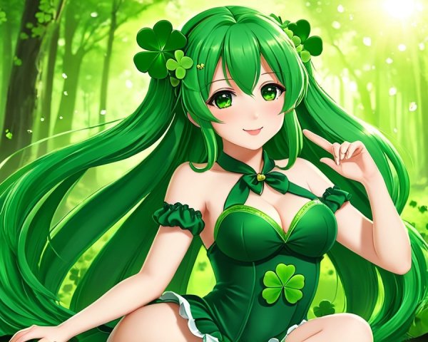 Enchanting Character in a Lush Green Forest Setting