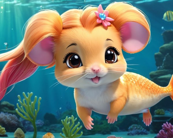 Whimsical Underwater Scene with Cute Animated Creature