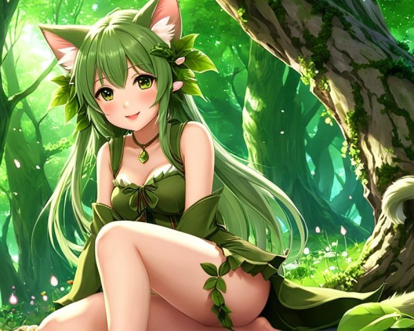 Playful Character in Enchanting Forest Setting