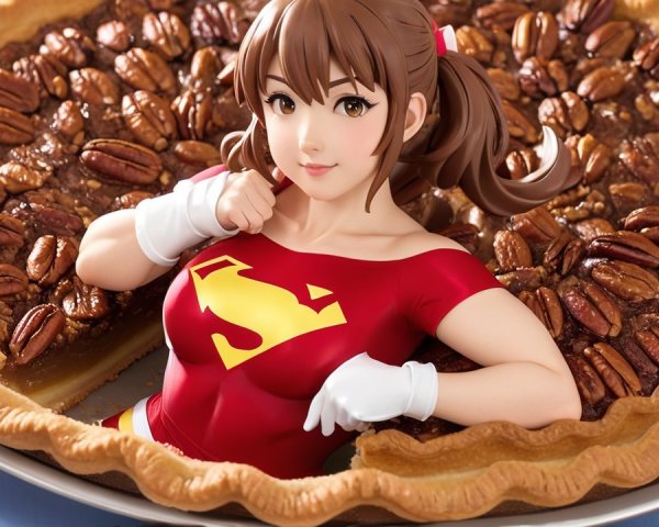 Whimsical Character in Pecan Pie Scene
