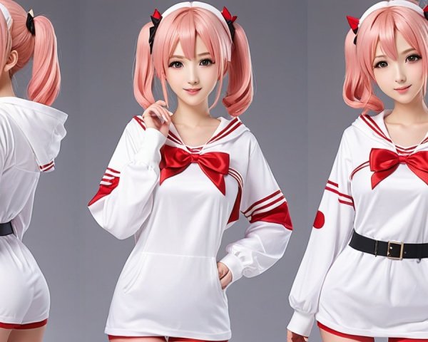 Styled Character in Playful Outfit with Twin Tails