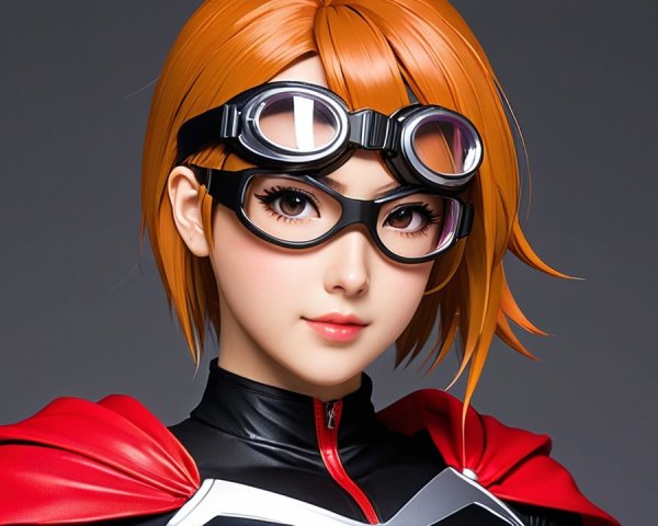 Stylish Character in Black and Red Superhero Costume