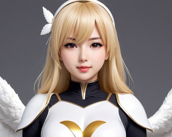 Female character with blonde hair and feathered wings
