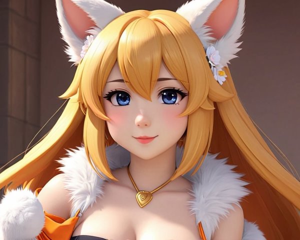 Character Description with Fox Ears and Blonde Hair
