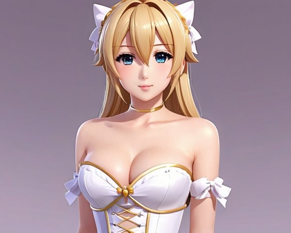 Digitally Rendered Character with Blonde Hair and Blue Eyes