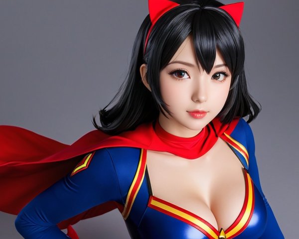 Vibrant Superhero Costume with Confident Pose