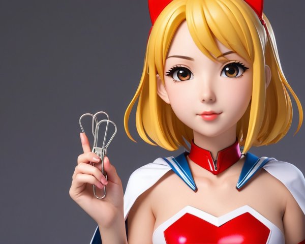 Stylized Female Character in Vibrant Superhero Outfit