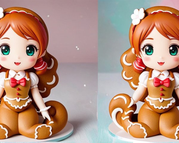 Gingerbread Character Figure with Festive Design