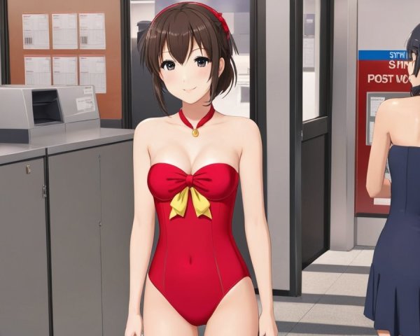 Indoor Postal Office Scene with Animated Characters