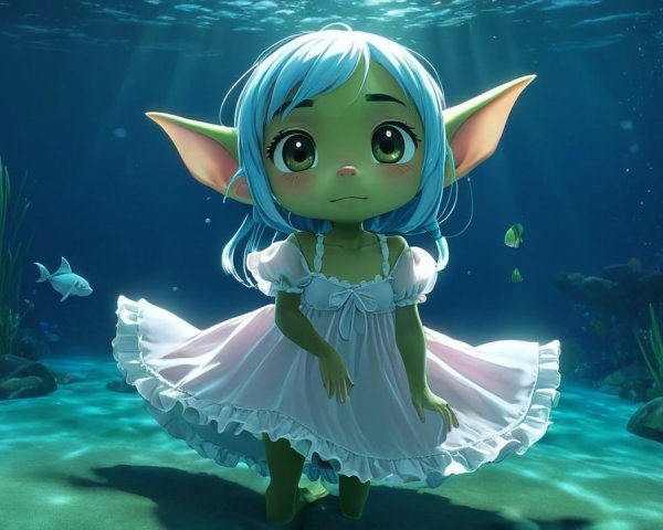 Whimsical Underwater Scene with Enchanting Creature