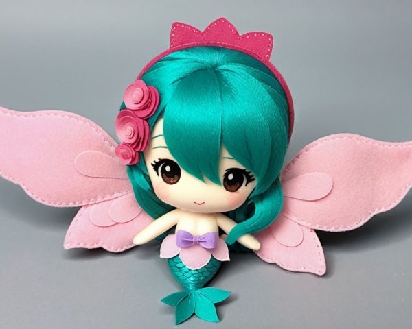 Whimsical Plush Mermaid Doll with Vibrant Features