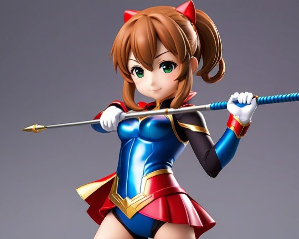 Stylized Female Character in Vibrant Superhero Costume