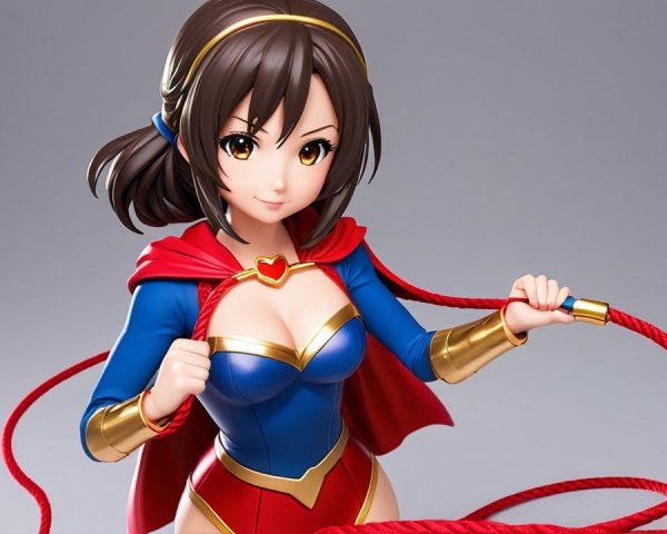 Stylized Female Superhero in Vibrant Costume