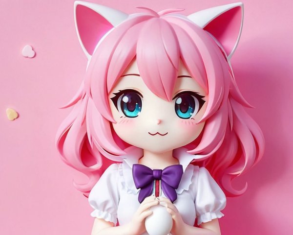 Anime Character with Blue Eyes and Pink Hair