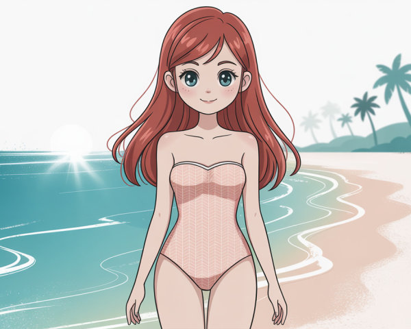 Anime Style Full Body Portrait of a Young Girl