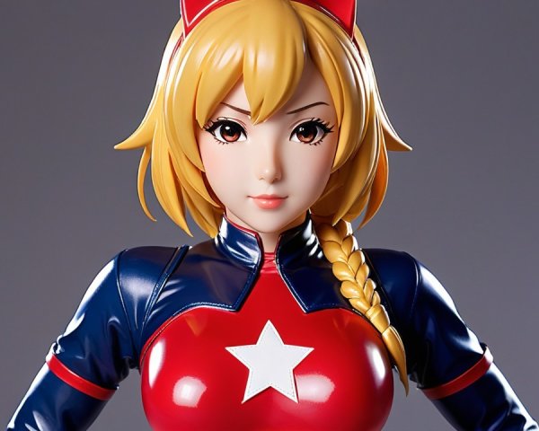 Stylized Female Character in Vibrant Costume Design